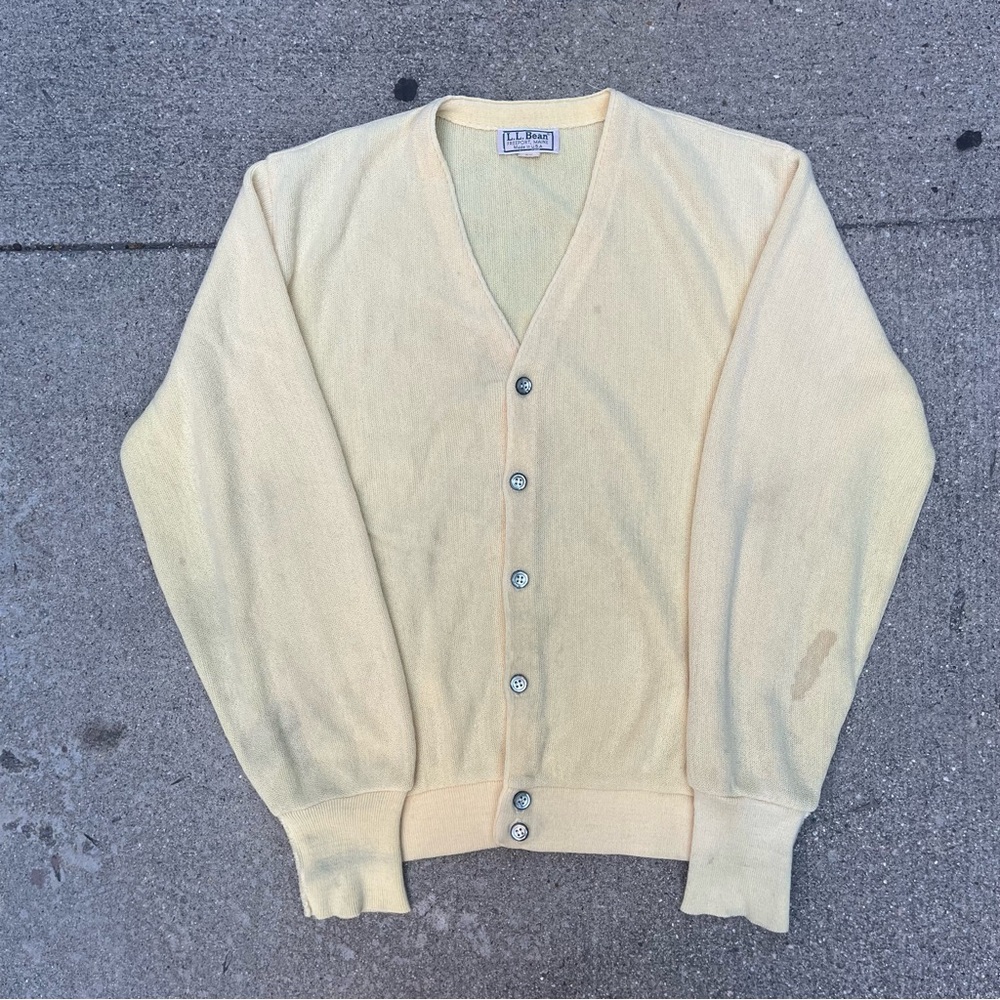 Vintage L.L.Bean yellow cardigan